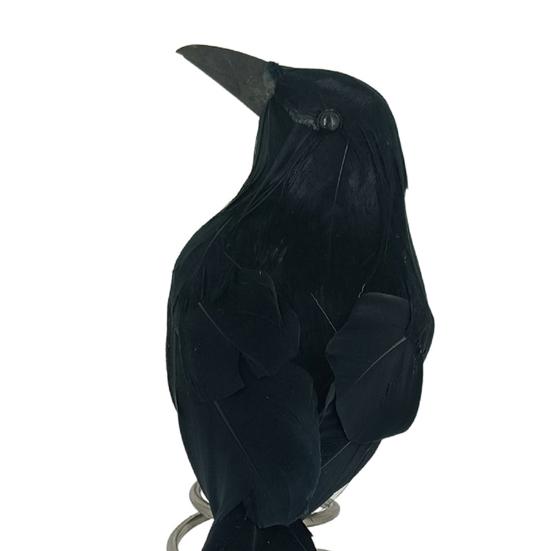 Halloween Crow Tree Topper Spooky Treetop Ornament Realistic Feathered Crow Decoration for Party Supplies Halloween Tree Decor