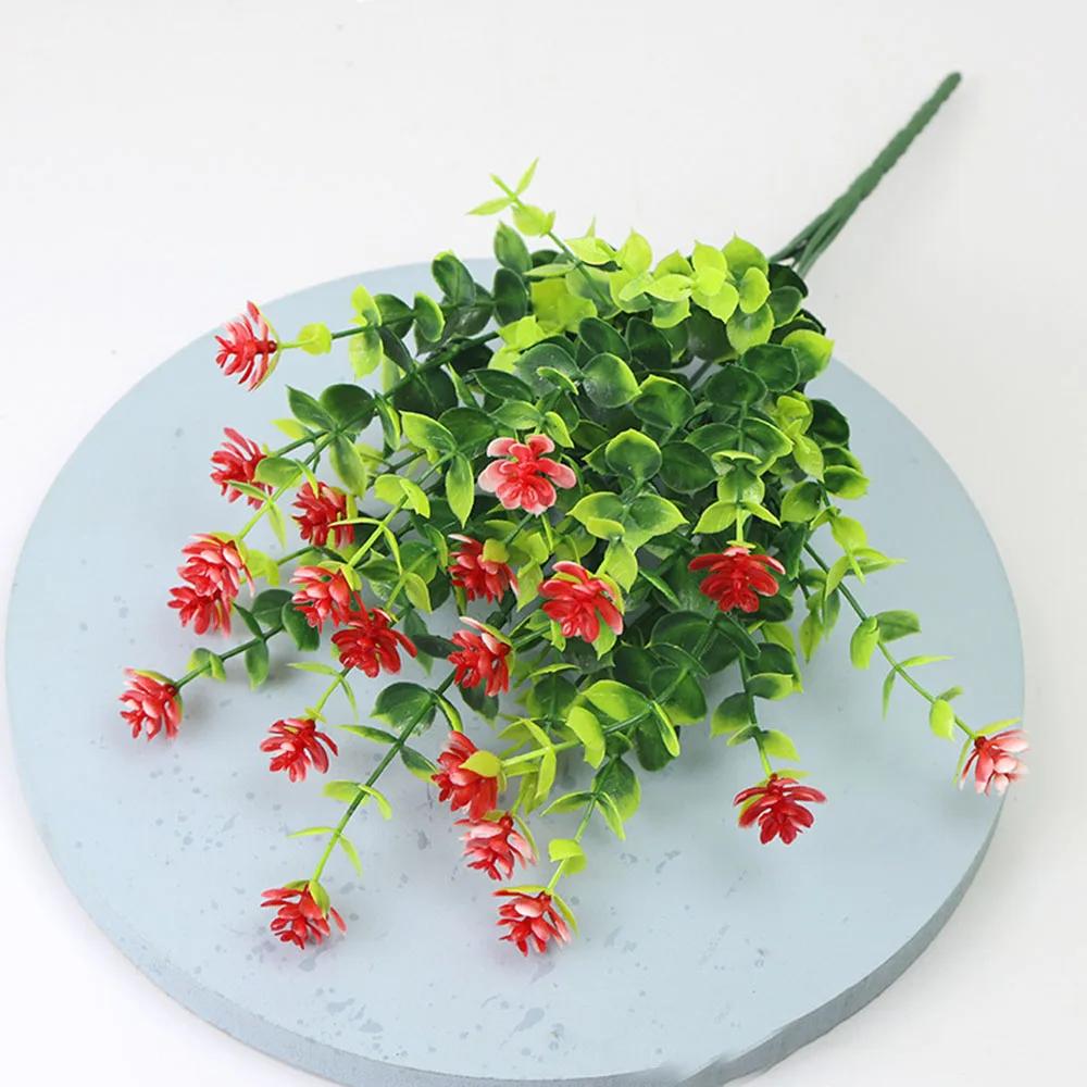 1Bundle Artificial Flowers Outdoor Greenery Shrubs Plants Fake Flower Wall For Office Home Living Room Wedding Garden Decoration