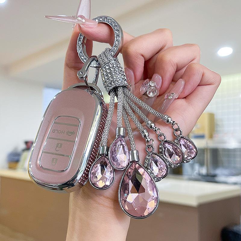 Premium Women's Car Key Case for Honda Accord, Civic, CR-V, Fit, Odyssey, Vezel, Lingpai, and XR-V