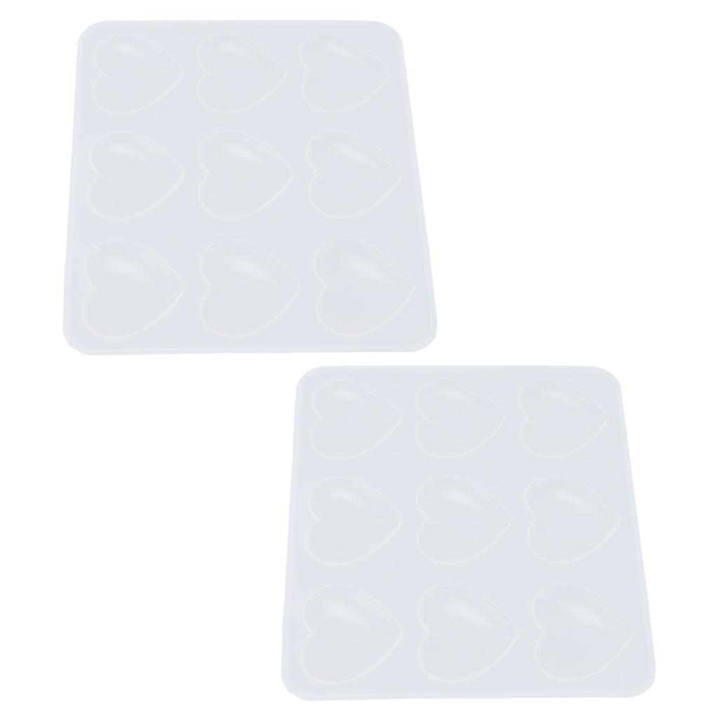 2 Stück Silikonformen 9 Vertiefungen Herzformen Epoxidharz Tropfenkleber DIY Dekorationsformen