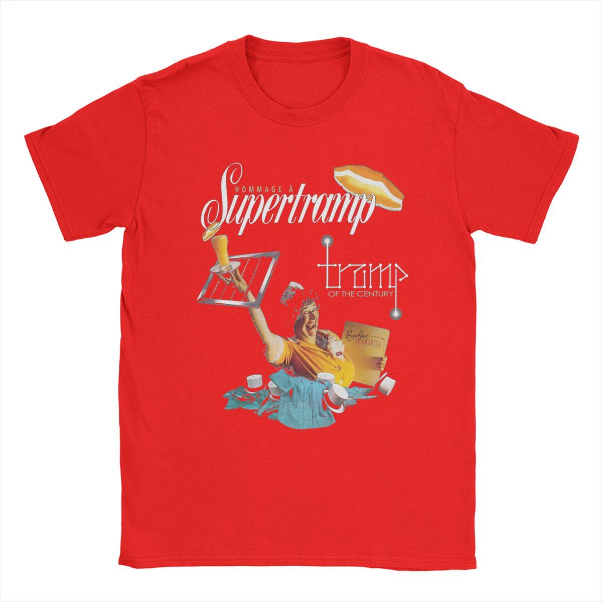 

Футболка Music Supertramp для мужчин, забавные футболки с коротким рукавом и круглым вырезом, 100% хлопок, 4XL 5XL, одежда XXXXL красный