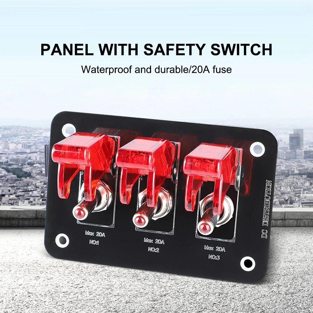 12/24V 3-Position Auto LED Racing Car Ignition Engine Start on/Off Push Toggle Switch Panel Car Boat Caravan Modification
