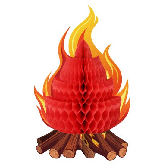 

Fake Campfire Decoration 3D Paper Honeycomb Campfire Centerpiece Artificial Flame Folding Honeycomb Ornament for Camp Bachelorette Party Supplies 1pc