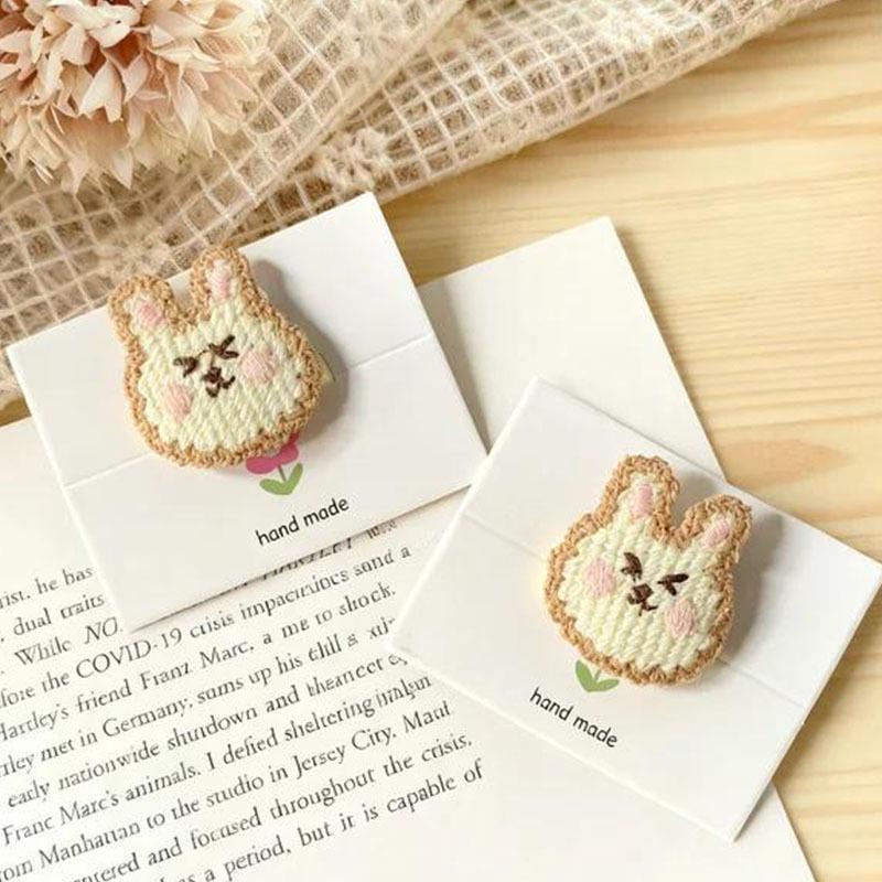 Adorable Fabric Rabbit Hair Clips for Kids - Gentle On Hair, Perfect for Side Bangs.