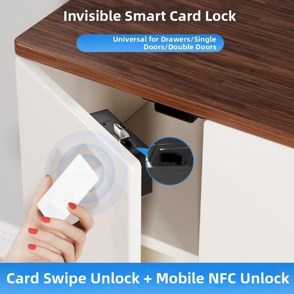 Card Swiping NFC Sensing Drawer Card Lock Non Perforated Swiping Invisible Lock Storage Lockers