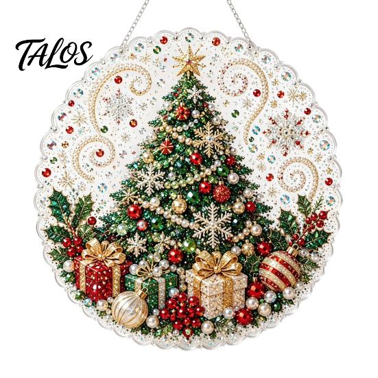Decorazioni per Pittura Diamante Natalizie Suncatcher con Perle Finte, Pupazzo di Neve Babbo Natale Albero Carino Kit 3D con Perline Fai da Te Ornamenti per Feste