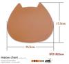 Meow Cheri Mouse Pad Cat Cute Stylish Genuine Leather Tochigi Leather Made In Japan Present Gift (Beige)