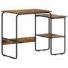 Desk with Storage Smoked Oak 100 X 50 X 75 Cm