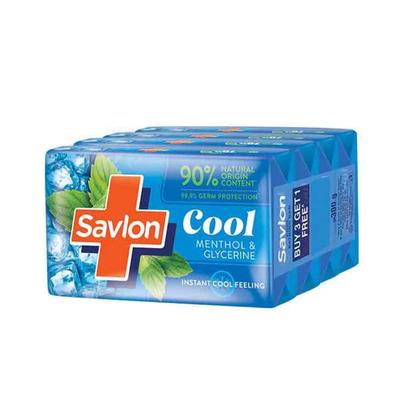Savlon Cool Soap With Menthol And Glycerin 75gx4 Refreshing Bath Bar For Men And Women