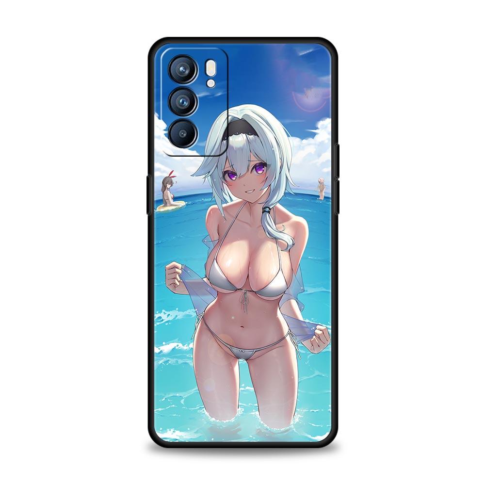 Genshin Impact Sexy Girl Phone Case For Oppo A54 A53 A52 A9 2020 A15 A95 A16 A76 A74 A12 Find X5 Reno7 Reno6 Pro Plus 5G Cover