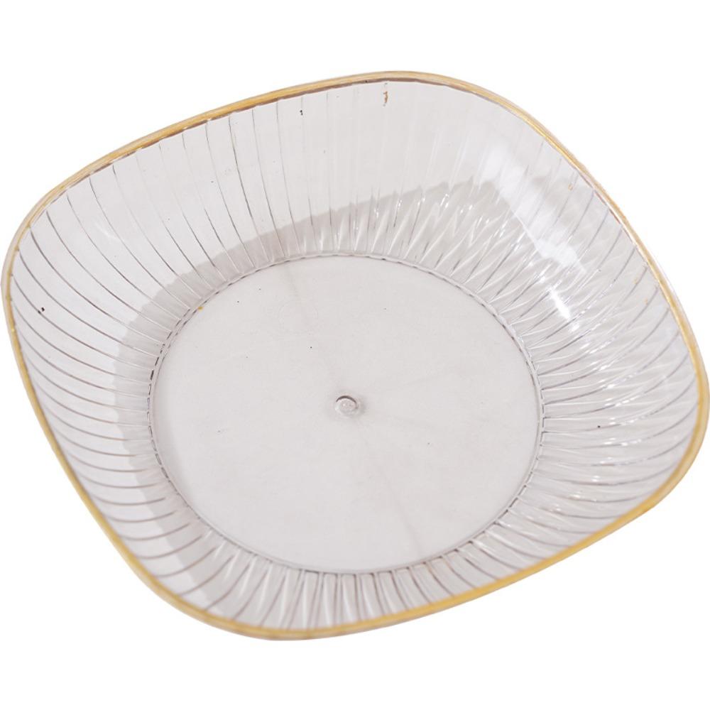 PET Fruit Tray New with Storage Rack Transparent Candy Tray Round and Smooth Multifunctional Dried Fruit Plate Home