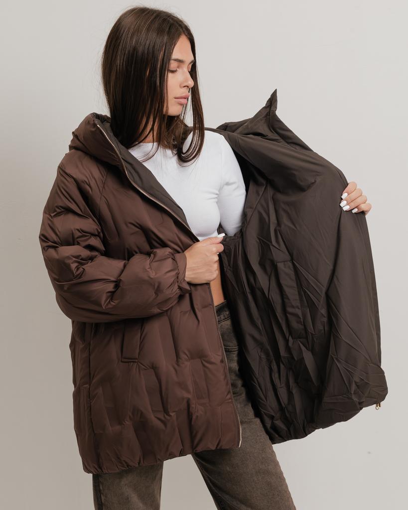 Куртка женская двусторонняя Sobello 10045 48 шоколад / коричневый