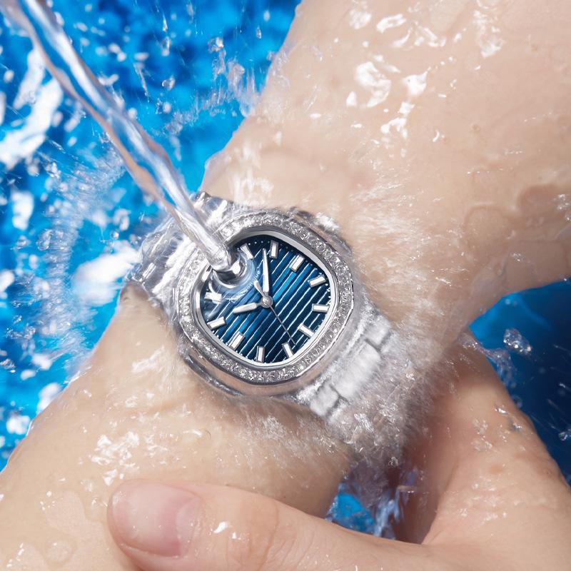 Duke of Lorraine Qixi Nautilus His & Hers Couple Watches - Full Diamond Automatic for Boyfriend/Girlfriend