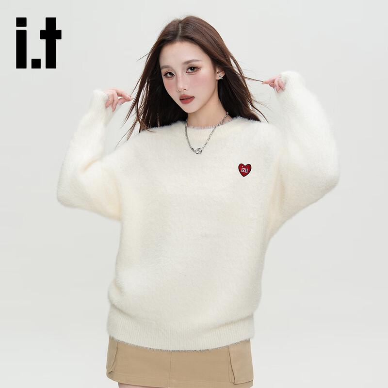 Izzue i.t Autumn/Winter Heart Pattern Round Neck Knit Sweater