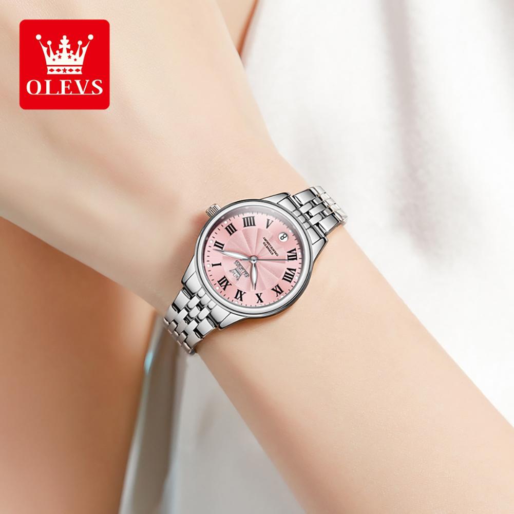 OLEVS 5600  Luxury  Classical  Waterproof Reloj Luminous  Stainless Steel Quartz Ladies Brands Luxury Women