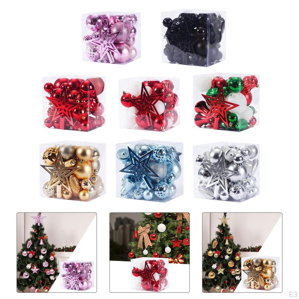 Christmas Balls Ornaments Hanging Decorative Bauble Shatterproof Tree for Wedding