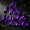 Glowing Spooky Bats for Ghost Festival Lighted 3D Bat/Spiders Wall Stickers Halloween Decor, Removable PVC Spiders Bedroom Decals with LED Lights