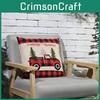 Red And Black Checkered Christmas Pillow Cover For Car Festive Holiday Decor