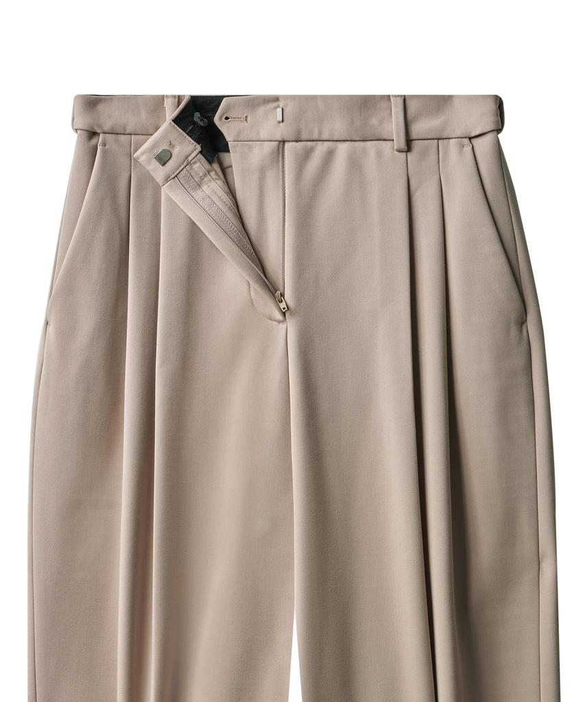 MUSINSA STANDARD WOMAN Women'S Heavyweight Fleece-Lined High-Waisted Wide Hidden Elastic Waist Slacks [Beige]