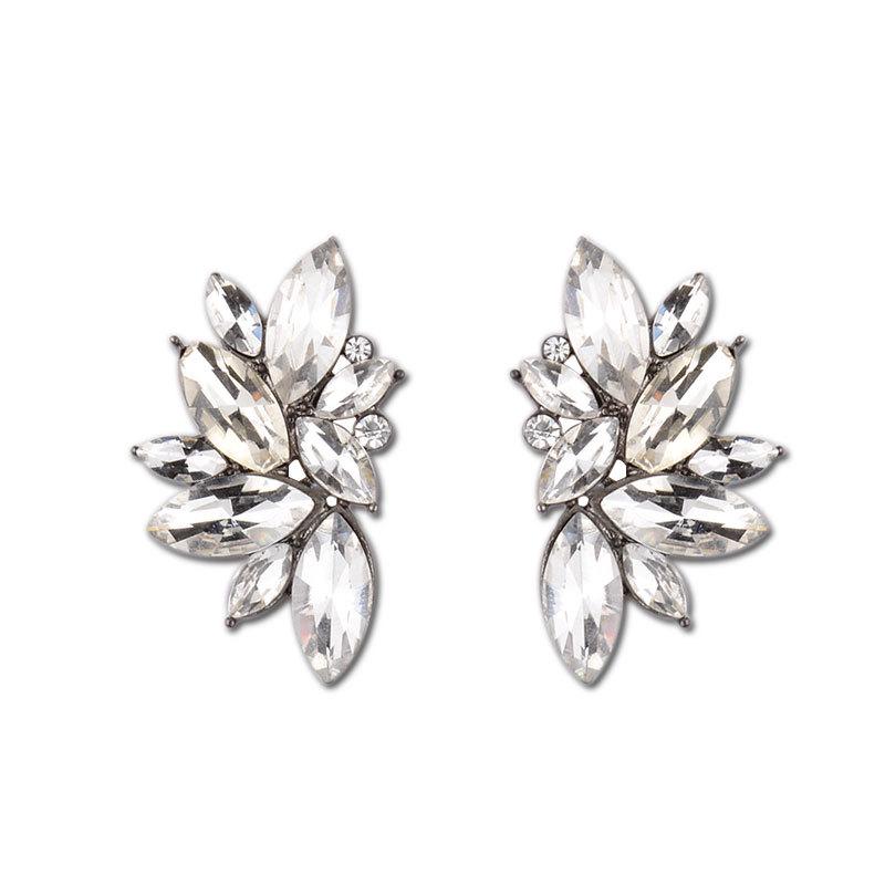 Fashion Exaggerated and Generous, Women's Trend Personalized Alloy Diamond-encrusted Multi-layer Stud Earrings