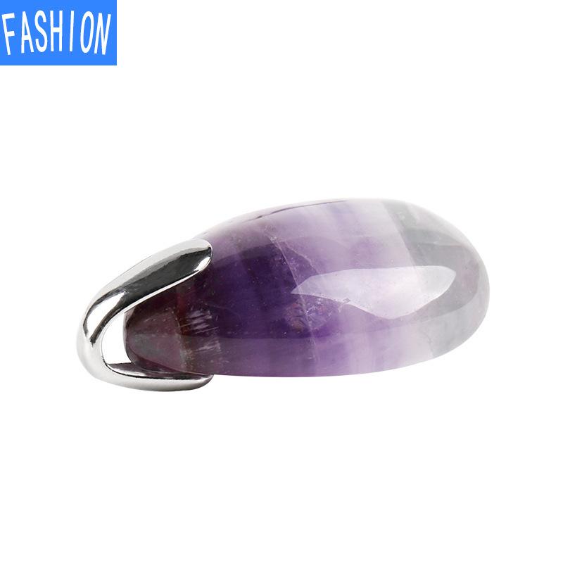 Popular Natural Stone Aura Crystal Teardrop Pendant