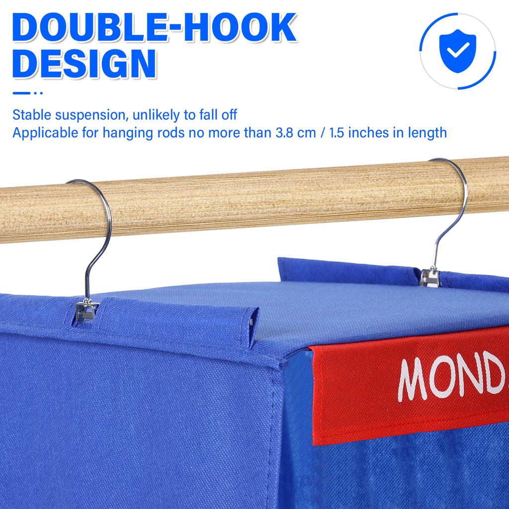 5/6 Layer Weekly Clothes Hanging Organizer Bag Foldable Closet Multi-function Shoe Cap Clothes Kids Toys Storage Shelves