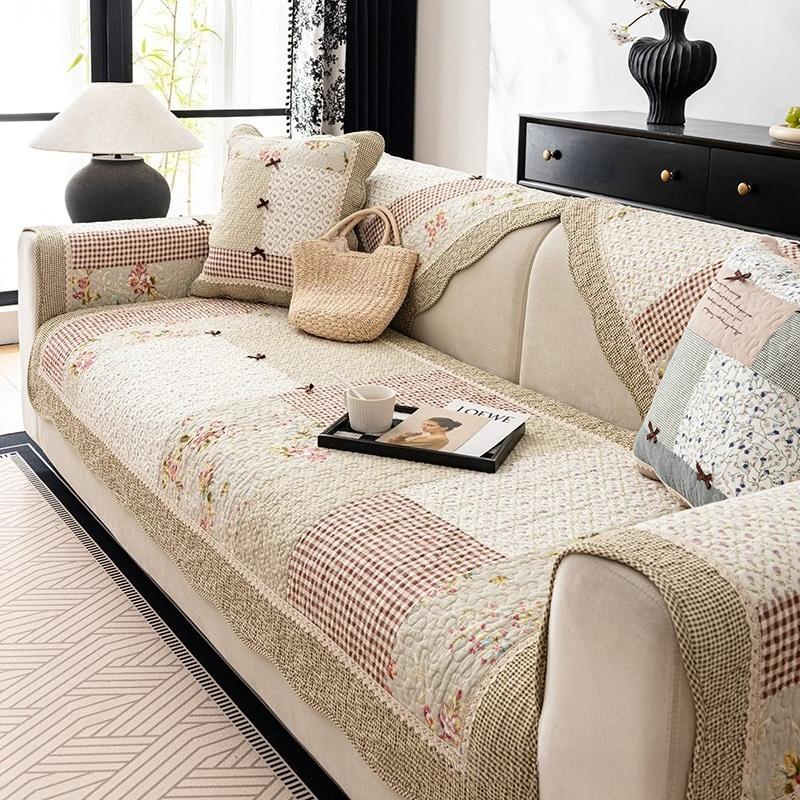 

Ретро Пэчворк Подушка для дивана Противоскользящая Хлопковая Стеганая Полотенце для спинки Четыре сезона Универсальная Подушка для подлокотника Пасторальный Цветочный Домашний Декор Домашний Текстиль 45 * 45Cm pillow cover