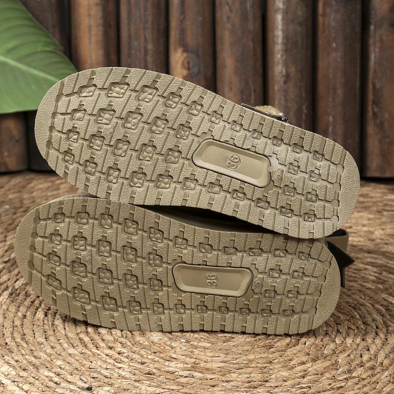 Short tube velvet leather snow boots for women's autumn and winter new large size thick-soled warm one-pedal Northeast cotton shoes