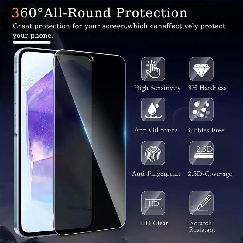 Privacy Screen Protector for Samsung S24 Ultra S23 S22 Plus S21 S20 FE S10e A55 A54 A53 5G A35 A34 A33 A15 A14 A13 Antispy Glass