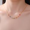 Teamer 7 Color Zircon Necklace Stainless Steel For Women Fashion Yoga Power Spirit Energy Jewelry Birthday Amulet Gifts 2026 New