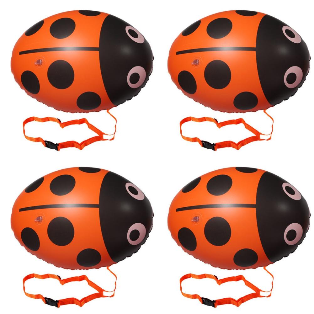 PVC Swimming Buoy Bag Inflatable Ladybug Float Bag Floating Double AirBag with Waist Belt High Visibility Water Sport Safety Bag