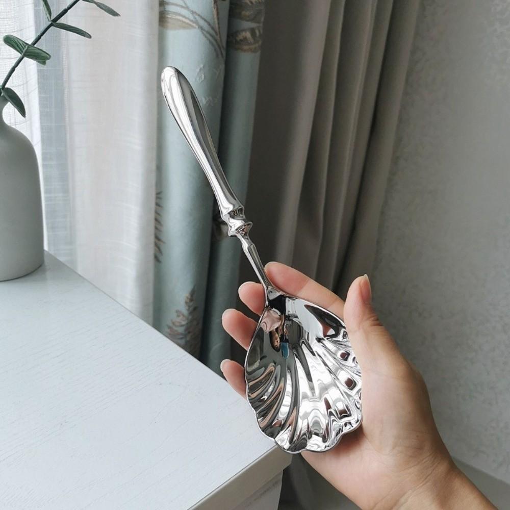 Shell Shape Stainless Steel Spoons French Table Serving Spoons Creative Yogurt Spoon  Ice Cream