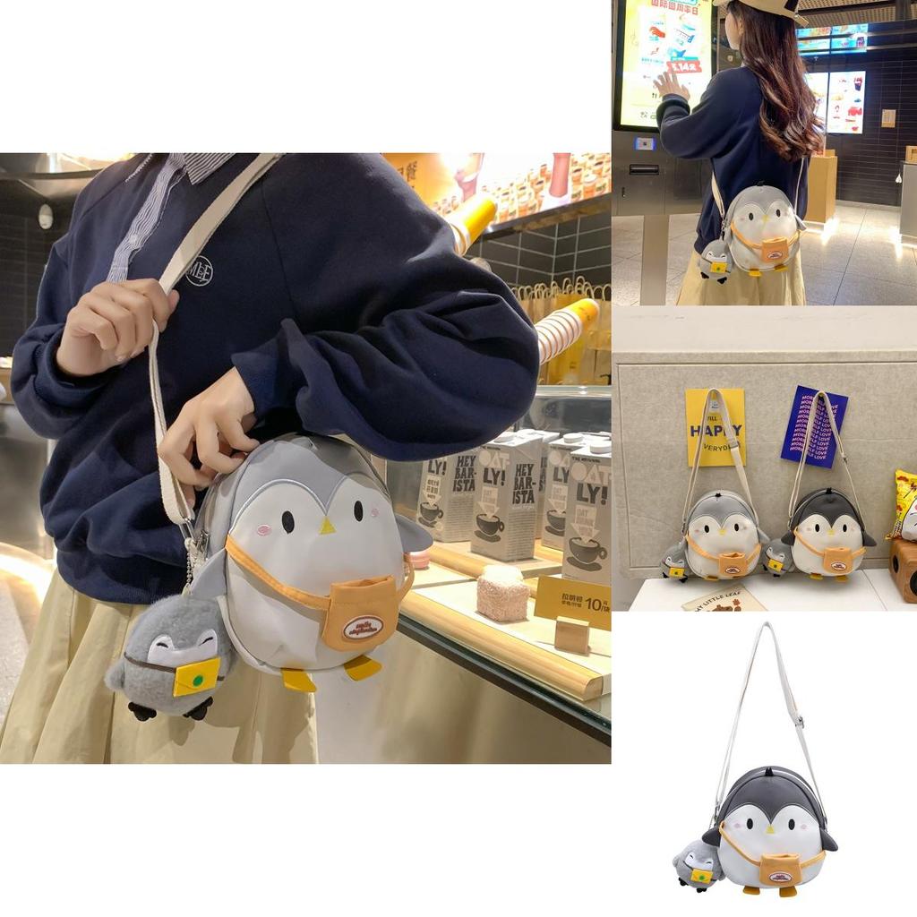 Adorable Cartoon Penguin Shaped Kids Shoulder Bag Versatile For Boys And Girls