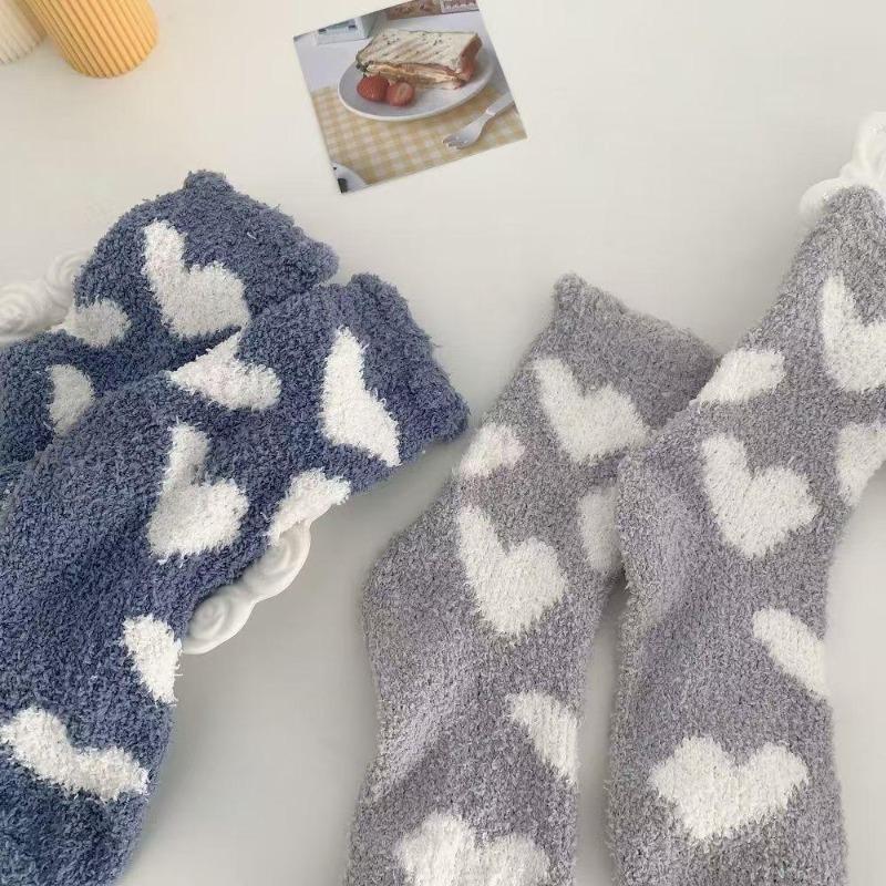 Autumn and winter new coral fleece socks fleece thickened warm floor socks soft home sleep socks confinement socks