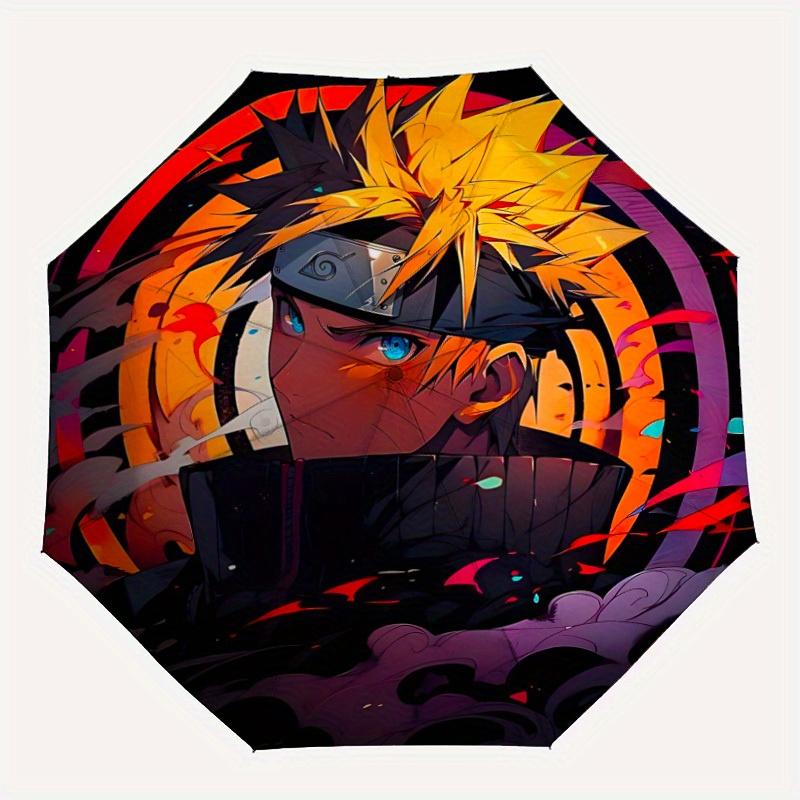 

1pc Naruto Uzumaki Automatic Open/close Folding Portable Windproof Umbrella with 8-Rib Structure for Women/Men, All-Season Use a0901076