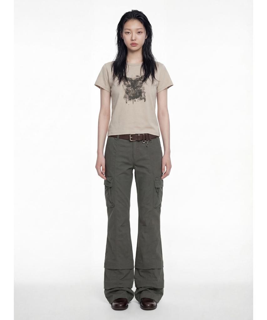 Depeugameoncheu Flare Cargo Pants [2Color]