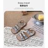 Girls Open Toe Cutout Sandals With Strap Soft Sole Princess Style Beach Shoes Kids 7-16 Years