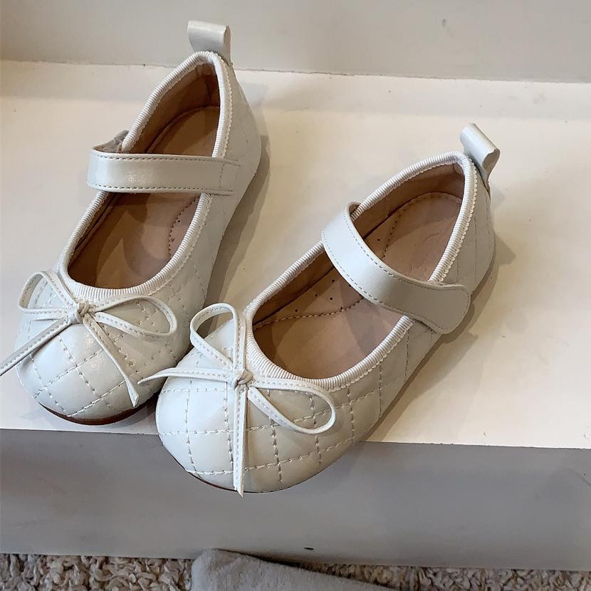 Korean Style Plaid Children's Shoes Girls' Small Leather Shoes Soft Sole Princess Shoes Shallow Mouth Baby Single Shoes