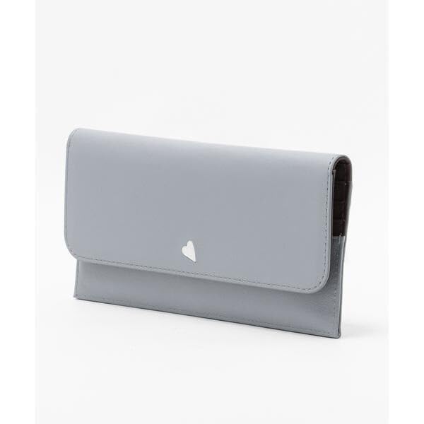 Lanvin en Bleu Carla Thin-Diameter Long Wallet, Light Gray, Size F