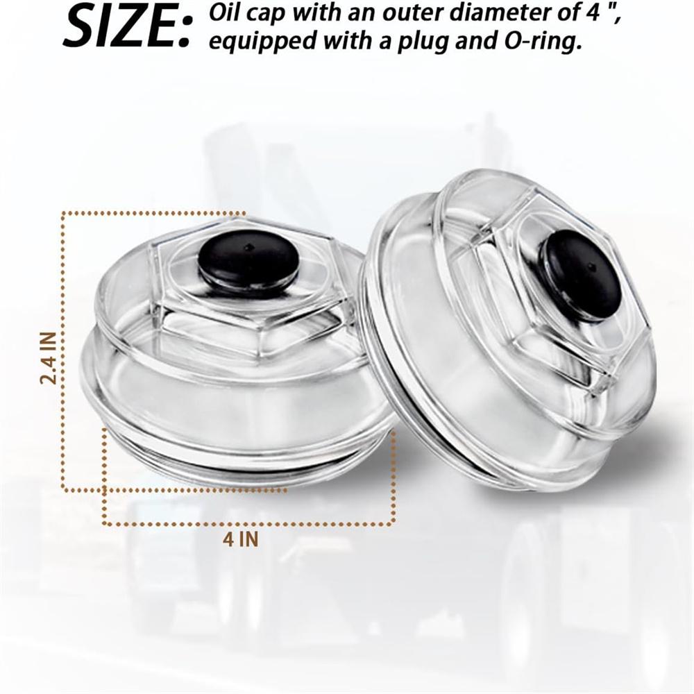 2Pcs 4 inch Trailer Hub Replacement Oil Cap Kit For 10K-16K Dexter Bearing Cover