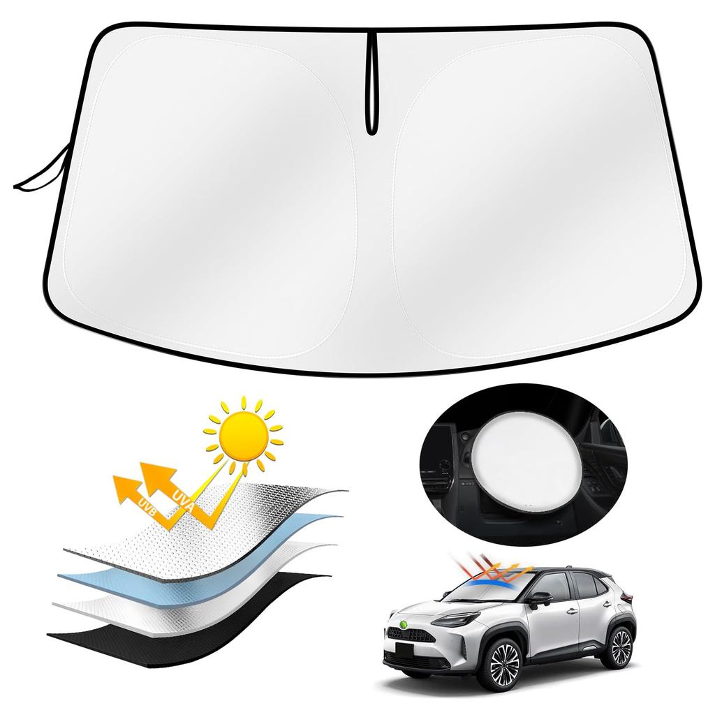 AUTO SPEC Toyota Yaris Cross Car Blackout Front YARIS CROSS 2020 UV Sun Heat Easy Installation and Foldable Storage Bag Interior Parts Yaris Sunshade,