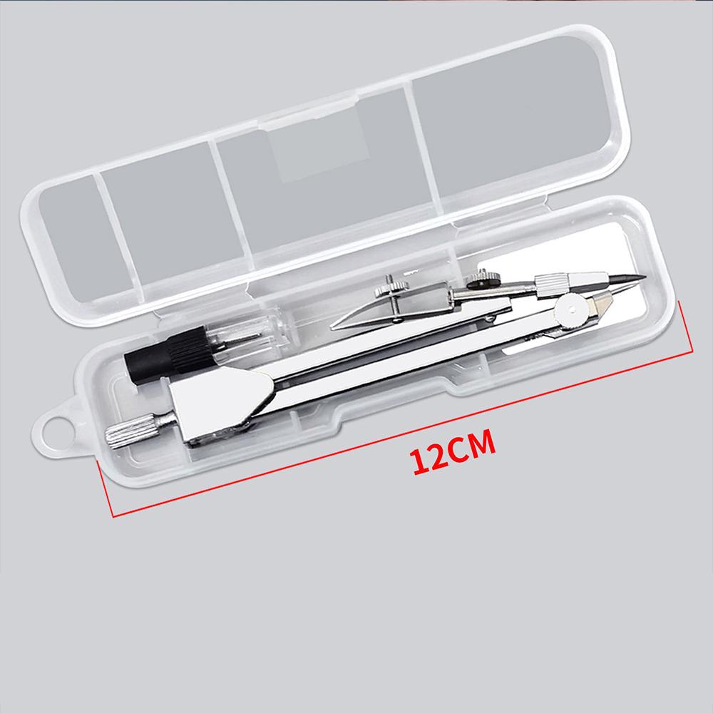 Metal Stainless Steel Compass Set for Students, Professional Drawing, Painting, Design, and Examination Tools, Including Ruler and Compass