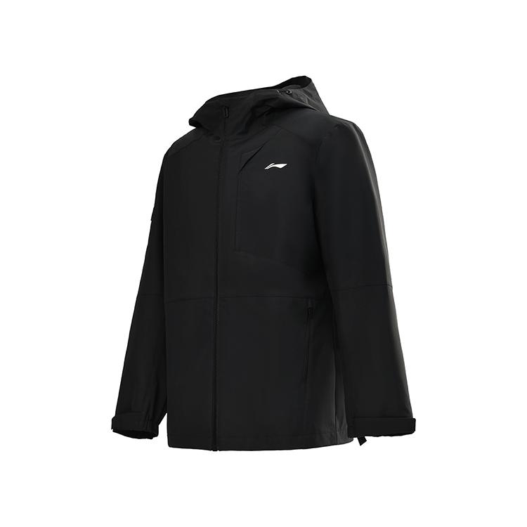 Li Ning Table Tennis Series Color Block Hooded Windbreaker Unisex Outerwear Black AFDUC59-5