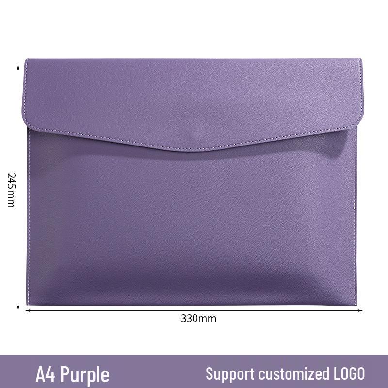 

Індивідуальна водонепроникна шкіряна папка для документів формату A4 із кнопкою-застібкою для бізнесу - Потовщена сумка-файл з друком логотипу