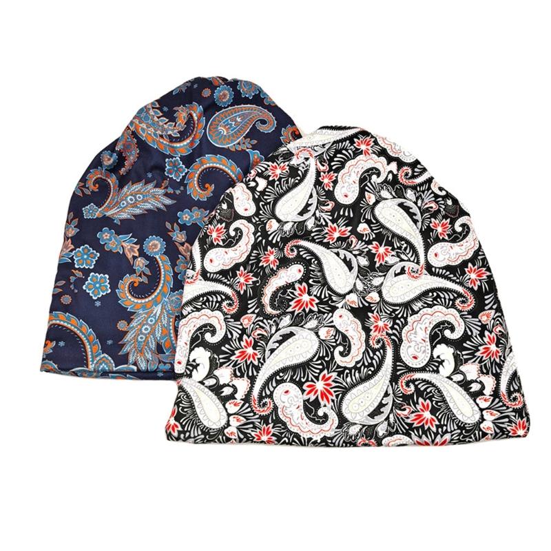 Cashew Print Bonnet Scarf Hat Face Mask Conversion Technology Breathable Fabric Design for Active Street Lifestyles