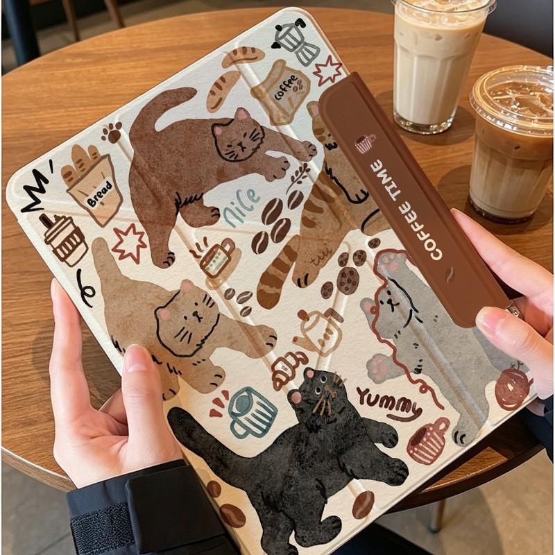 Magnetic Detachable 3-Fold Case IPad Pro 11 Inch With Stand Full Cover Cartoon Design Acrylic Material