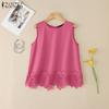 ZANZEA Women Summer Lace Splice Casual Sleeveless Tank Tops