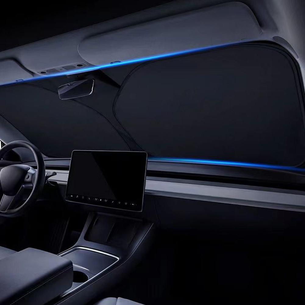 Pentru Tesla Model 3 YXS Parbriz față mașinii de protecție solară fereastră de protecție solară Vizor Umbrelă de soare Blocuri de protecție împotriva razelor UV Umbrelă de soare
