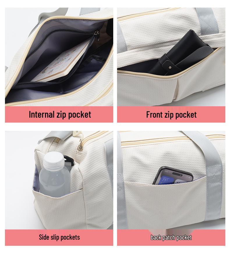 Women's Summer Gym Bag with Wet/Dry Sections, Yoga Bag, Shoe Compartment, Print Logo,