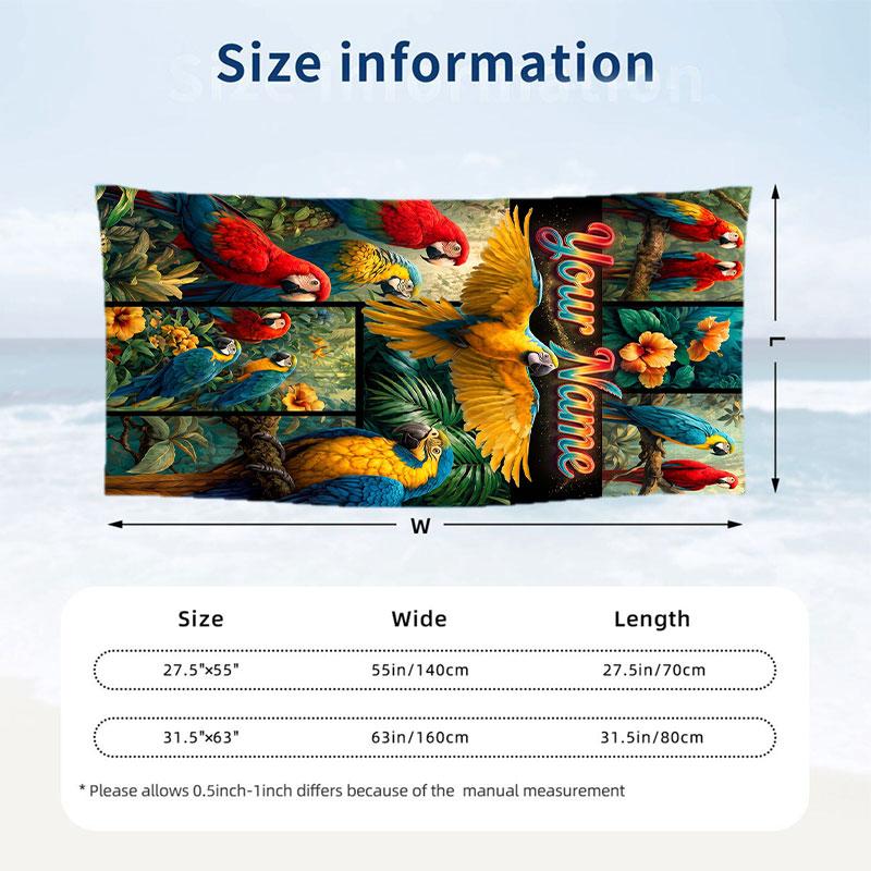 Adventure Journey Theme Beach Towel Personalized Custom Name & Text Soft Quick Dry Beach Towel for Swimming Travel